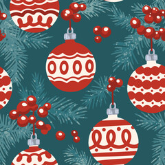Christmas Ornaments Pattern Illustration