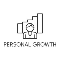 Personal growth thin line icon on white background