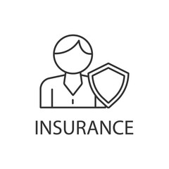 Insurance thin line icon on white background