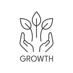 Personal growth thin line icon on white background