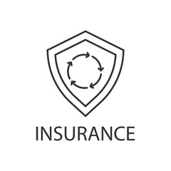 Insurance thin line icon on white background
