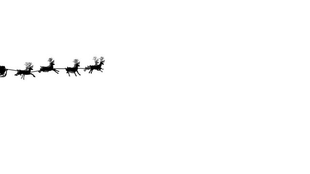 Christmas sleigh travelling silhouette animation
