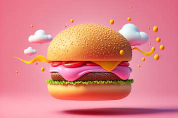Cartoon cheeseburger illustration