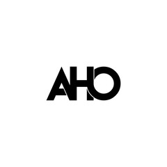 aho letter initial monogram logo design