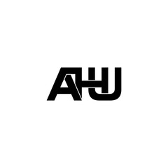 ahu letter initial monogram logo design