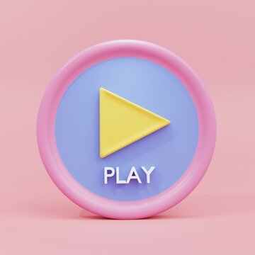 3D rendering of play button illustration