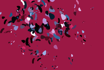 Light Blue, Red vector pattern with chaotic shapes.