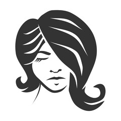 beautiful woman face logo design Icon Illustration Brand Identity template
