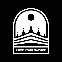 Geometric Mountain Badge Design Vector Illustration