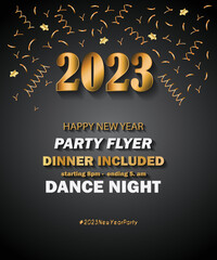2023 Happy New Year background for your seasonal invitations, festive posters, greetings cards.