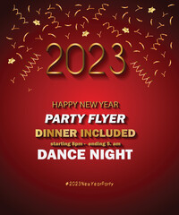 2023 Happy New Year background for your seasonal invitations, festive posters, greetings cards.