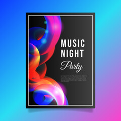 Abstract light effect muscic poster template. - Vector.