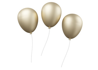 balloons gold happy birthday 3d png