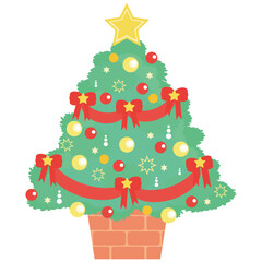 リボンのクリスマスツリー