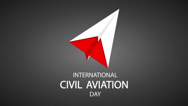 International civil aviation day paper plane, art video illustration.