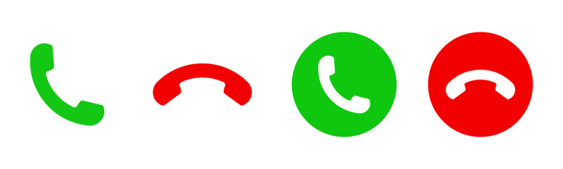 Phone call icon accept and decline set