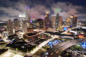 Fototapeta na wymiar Houston, Texas skyline at night. 2