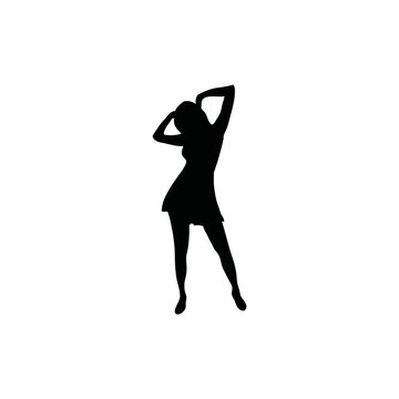 female model icon, woman model icon, woman model logo design