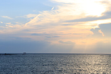 森戸大明神裏から見る夕焼け風景