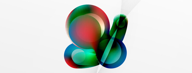 Fluid abstract background, round shapes and circle flowing design for wallpaper, banner, background or landing