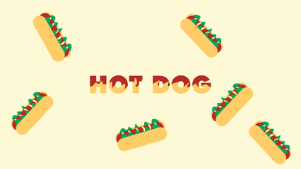 American Hot Dog Design banner, poster, background 
