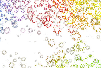 Light Green, Red vector background with bubbles.