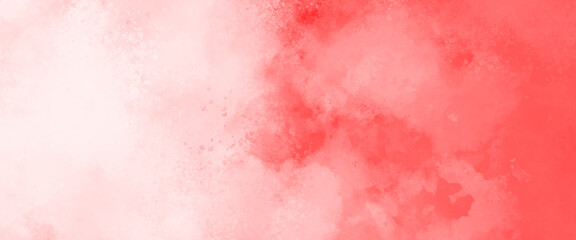 Red watercolor ombre leaks and splashes texture on white watercolor paper background with scratches and Old red scratched wall, grungy background or texture. Scary red wall for background. 
