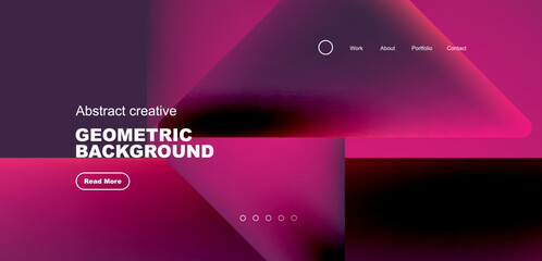 Triangles with fluid colors geometric abstract background. Techno or business concept, pattern for wallpaper, banner, background, landing page