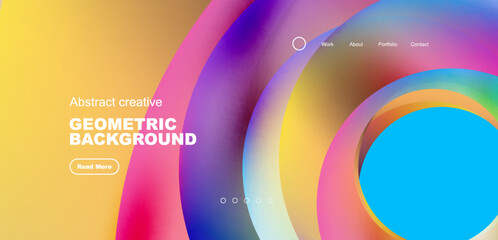 Round shapes, circles and rings composition. Business or technology design for wallpaper, banner, background, landing page, wall art, invitation, prints