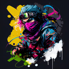 Atompunk graffiti ninja