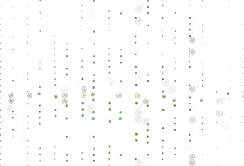 Light Green vector template with ice snowflakes.