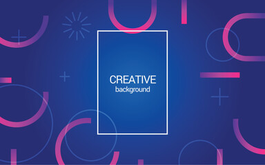 Abstract background with geometric, modern bright colorful gradient. Purple, dark blue and pink circle shape. Dynamic light space backdrop. Vector EPS 10.