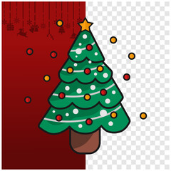 flat christmast tree illustration vector