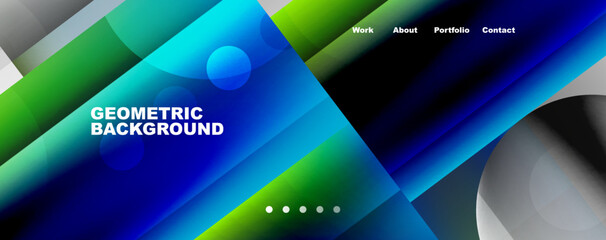 Abstract background - squares and lines composition created with lights and shadows. Technology or business digital template