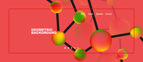 Line points connections geometric abstract background