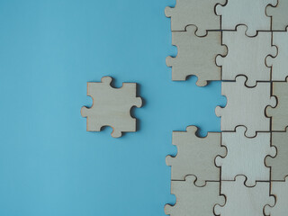jigsaw puzzle or missing or unfinished jigsaw puzzle pieces. Choosing the right business to accomplish as planned.