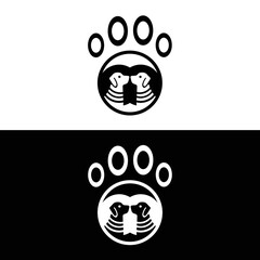 Obraz premium Circle pet dog animal logo design . icon logo . silhouette logo . 