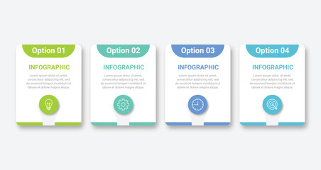 Infographic design template.Business process with 4 steps. Vector thin line elements for presentation