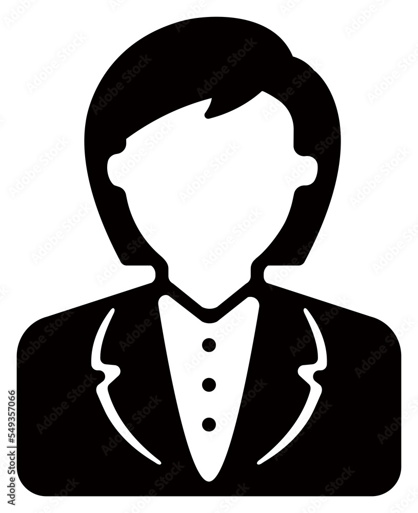 Wall mural  Female worker , female business person / avatar icon illustration (upper body) / png ( background transparent )