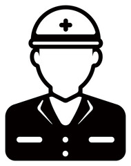 Worker avatar icon illustration (upper body) / blue collar worker, construction worker	 / png ( background transparent )
