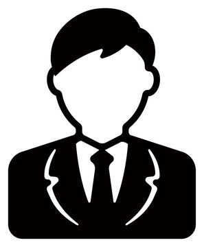 Worker , business man , business person / avatar icon illustration (upper body) / png ( background transparent )