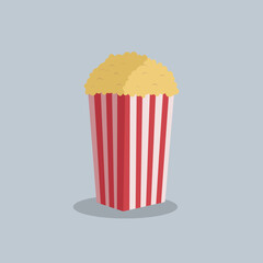 popcorn movie snack illustration in flat vector design