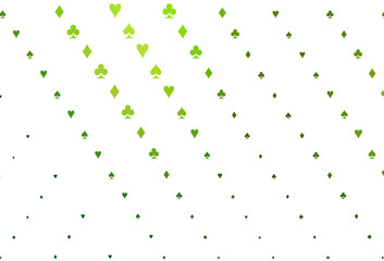 Light Green vector template with poker symbols.