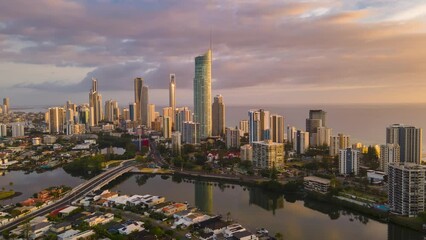 Time lapse of  Surfers Paradise, Gold Coast, Australia. Captured 27.11.2022