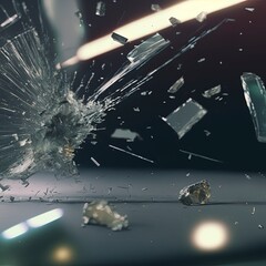 Bullet and glass collision