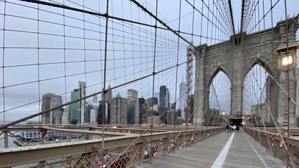 Fototapeta na wymiar city bridge city NY New York Brooklyn bridge park 