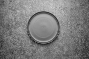 An empty ceramic western plate