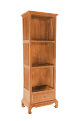 Empty wooden shelf.