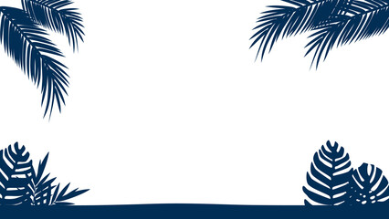 Fototapeta na wymiar Silhouette of palm trees and beach background. For traveling during the holidays vector