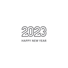 Happy new year 2023. Vector logo icon template